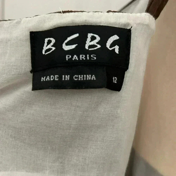 BCBG Brown, Ruffle Skirt Dress, Sz 12 - Picture 7 of 8